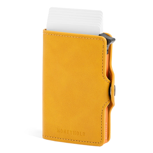 Porta Carte di Credito - Linea Smart / Giallo - Arancio con Zip per Monete