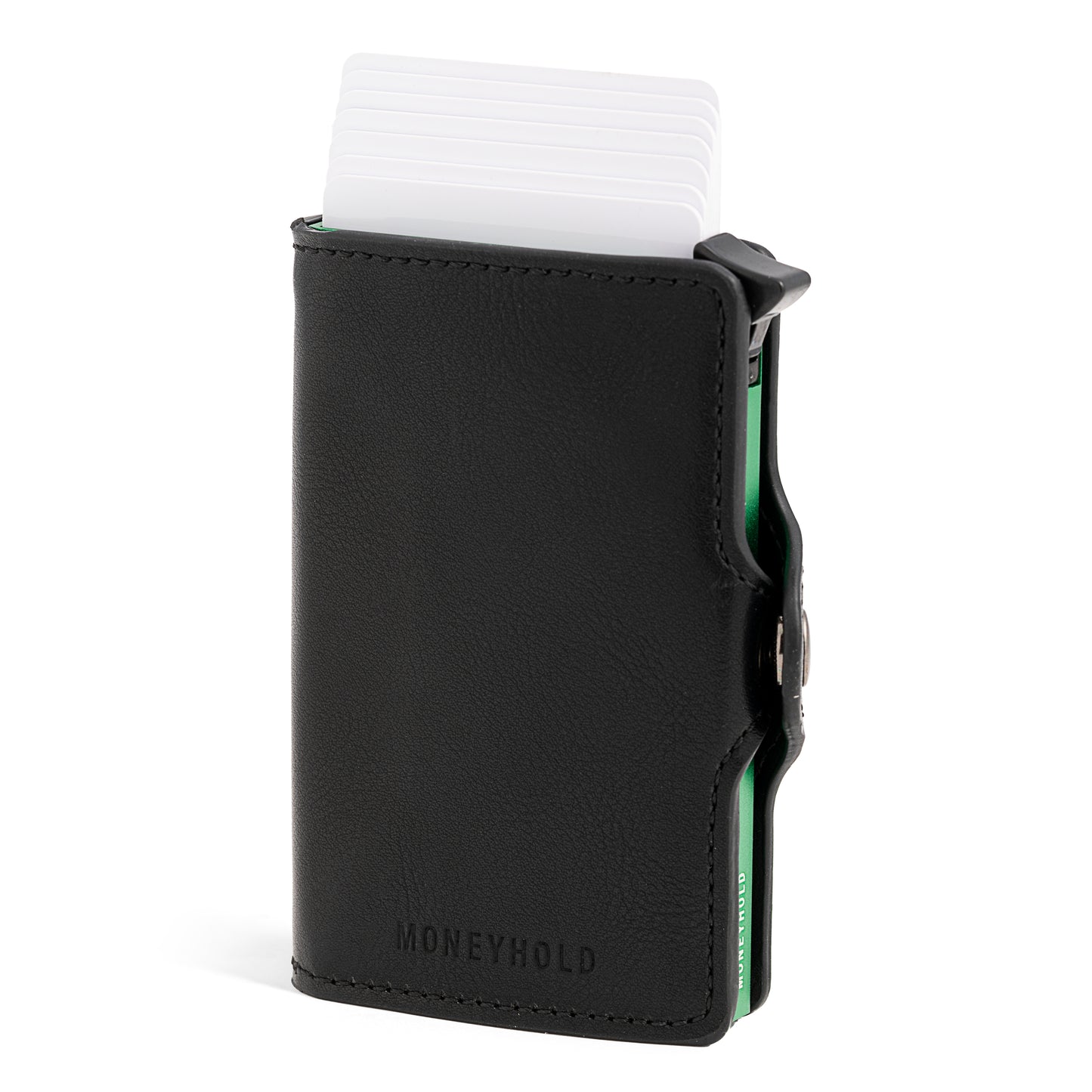 Porta Carte di Credito - Linea Smart / Nero Verde con Zip per Monete