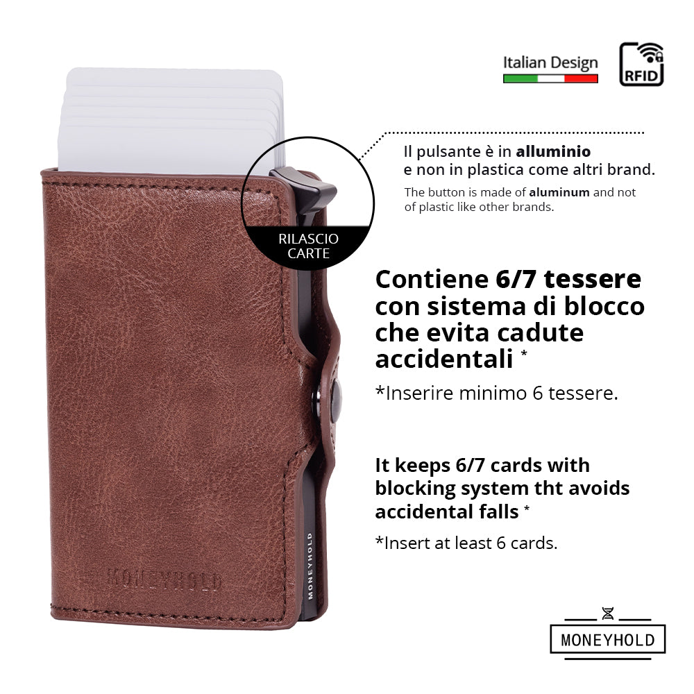 Porta Carte di Credito - Linea Smart / Marrone Vintage