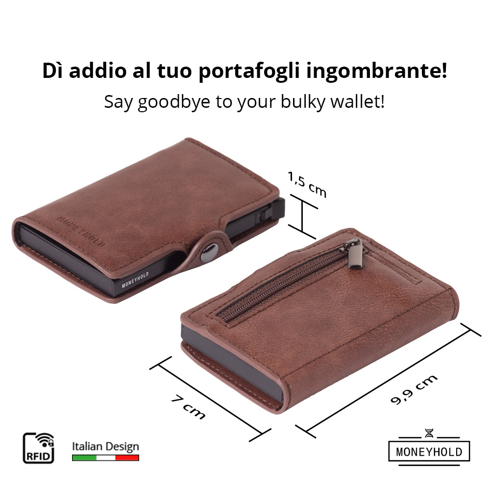 Porta Carte di Credito - Linea Smart / Marrone Vintage