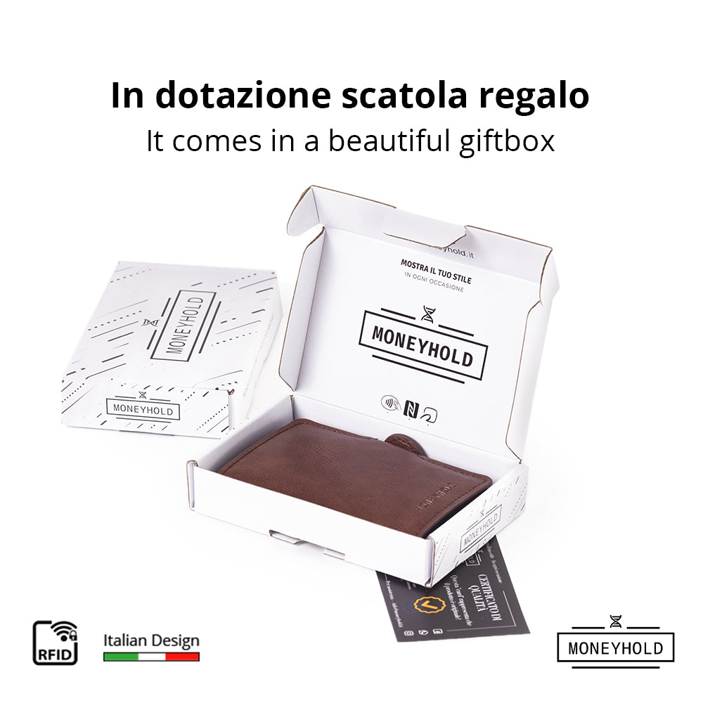 Porta Carte di Credito - Linea Smart / Marrone Vintage