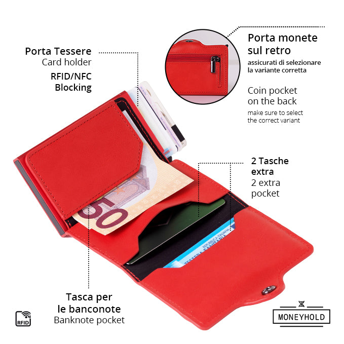 Porta Carte di Credito - Linea Smart / Rosso