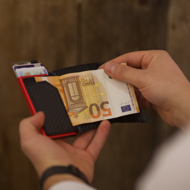 Porta Carte di Credito - Linea Smart - Carbon Nero/Nero