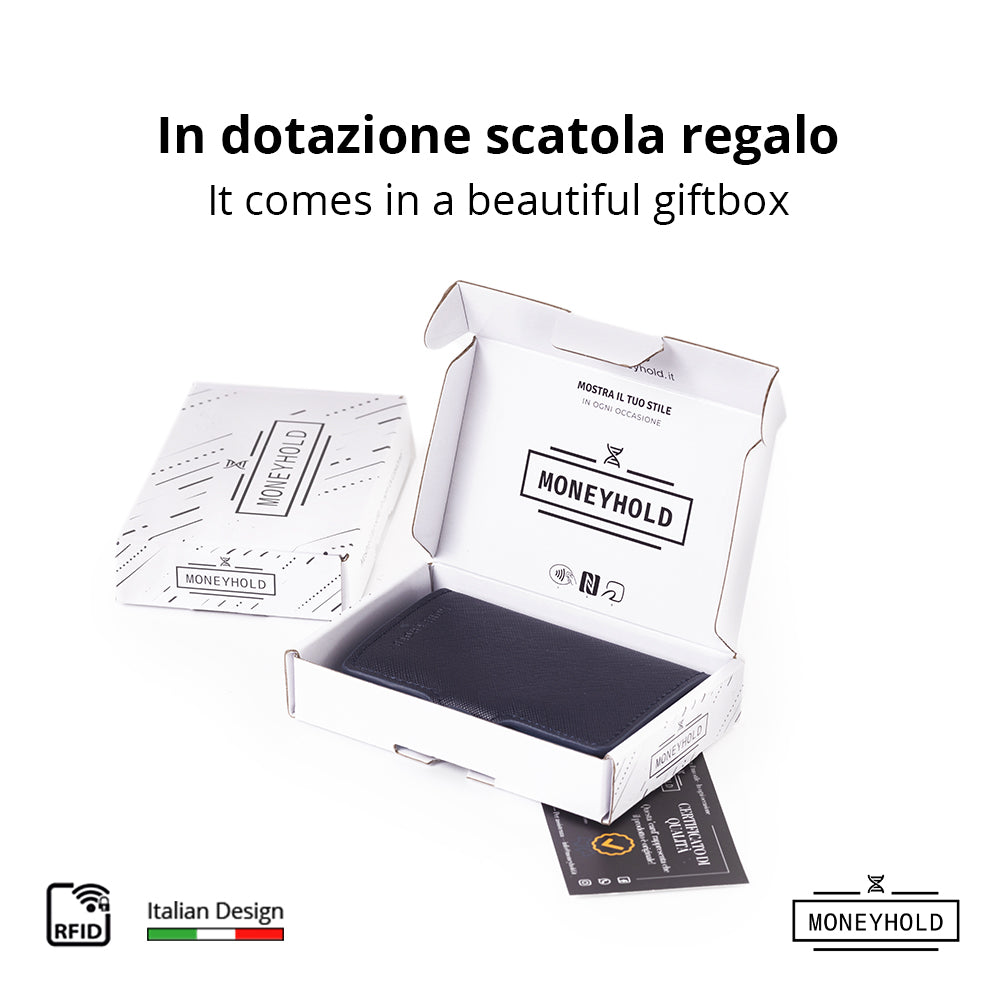 Porta Carte di Credito - Linea Smart / Blu Saffiano