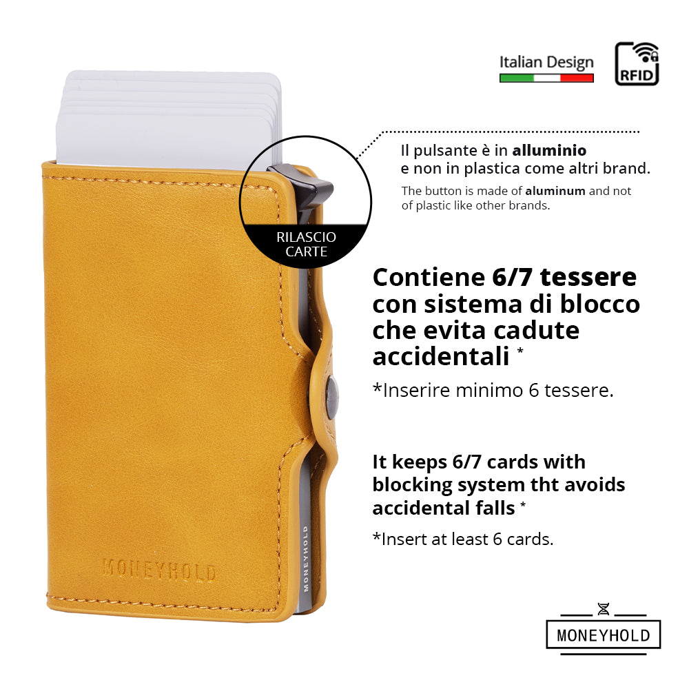 Porta Carte di Credito - Linea Smart / Giallo Ocra