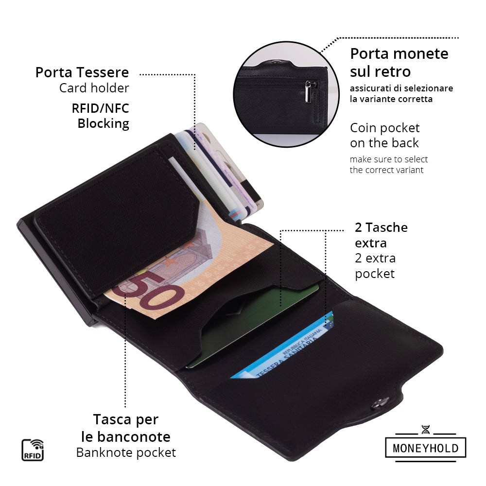 Porta Carte di Credito - Linea Smart / Nero Classico